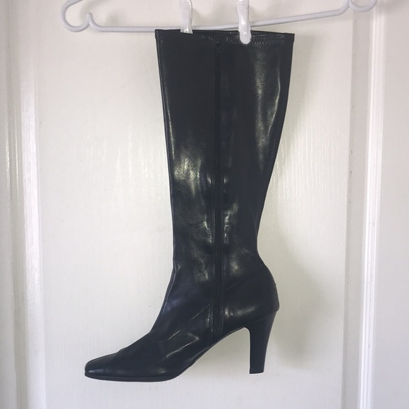 🥾 Jessica Black Heel Knee High Boots BF18 - Picture 2 of 3